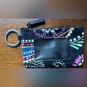 Vera Bradley Bandana Swirl Small Zipper Wallet W/ ID Window